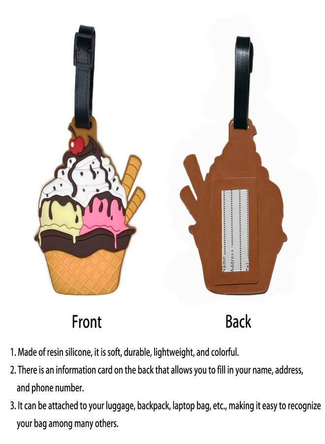ANINIUCN Ice Cream Luggage Tag for Suitcase Travel Accessories Durable Silicone ID Card Holder Cute Bag Identifier - Image 3